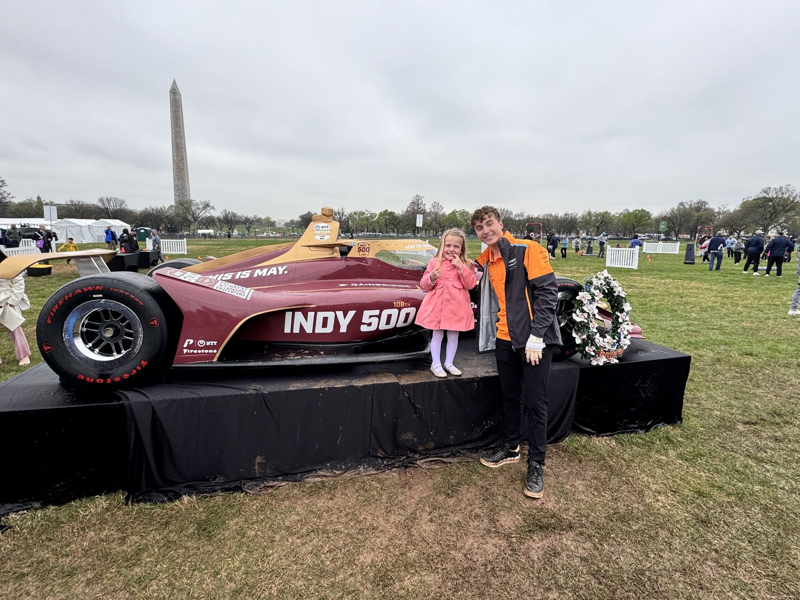 Daphne at the Indy 500 display